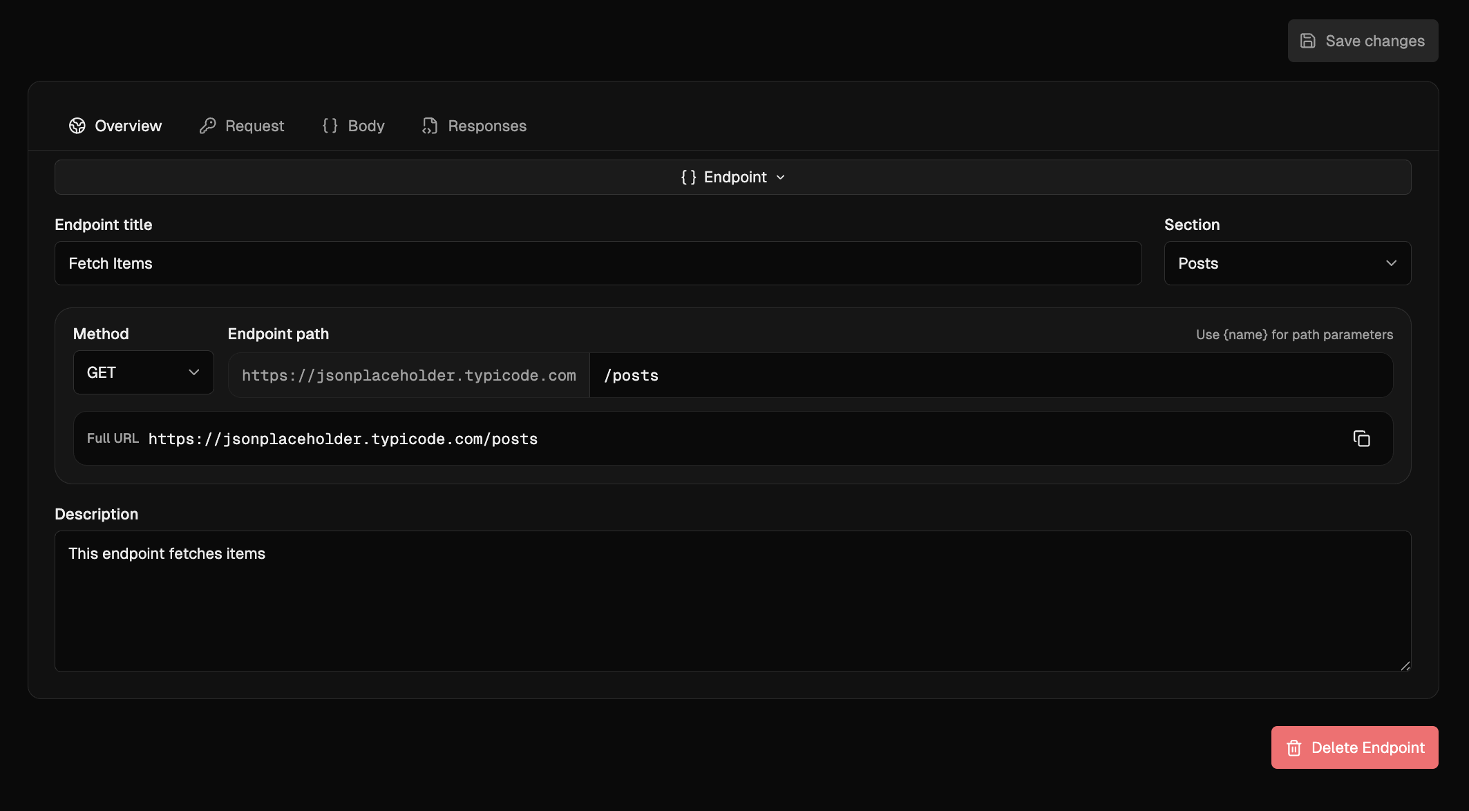 openapidoc project and endpoint editor