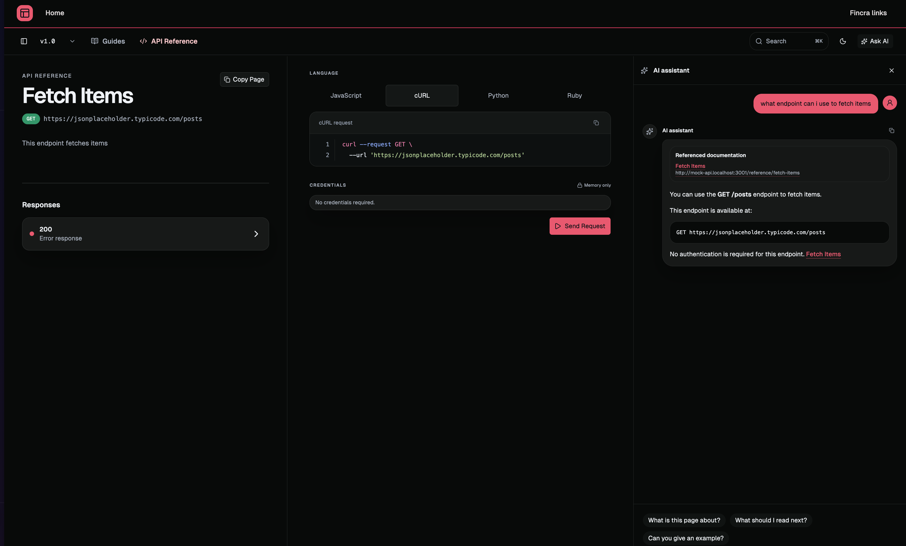 Published docs screenshot